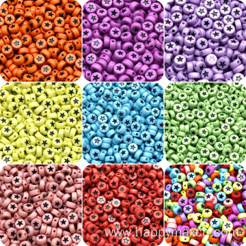 4*7mm colored cheap acrylic aquabeads star beads